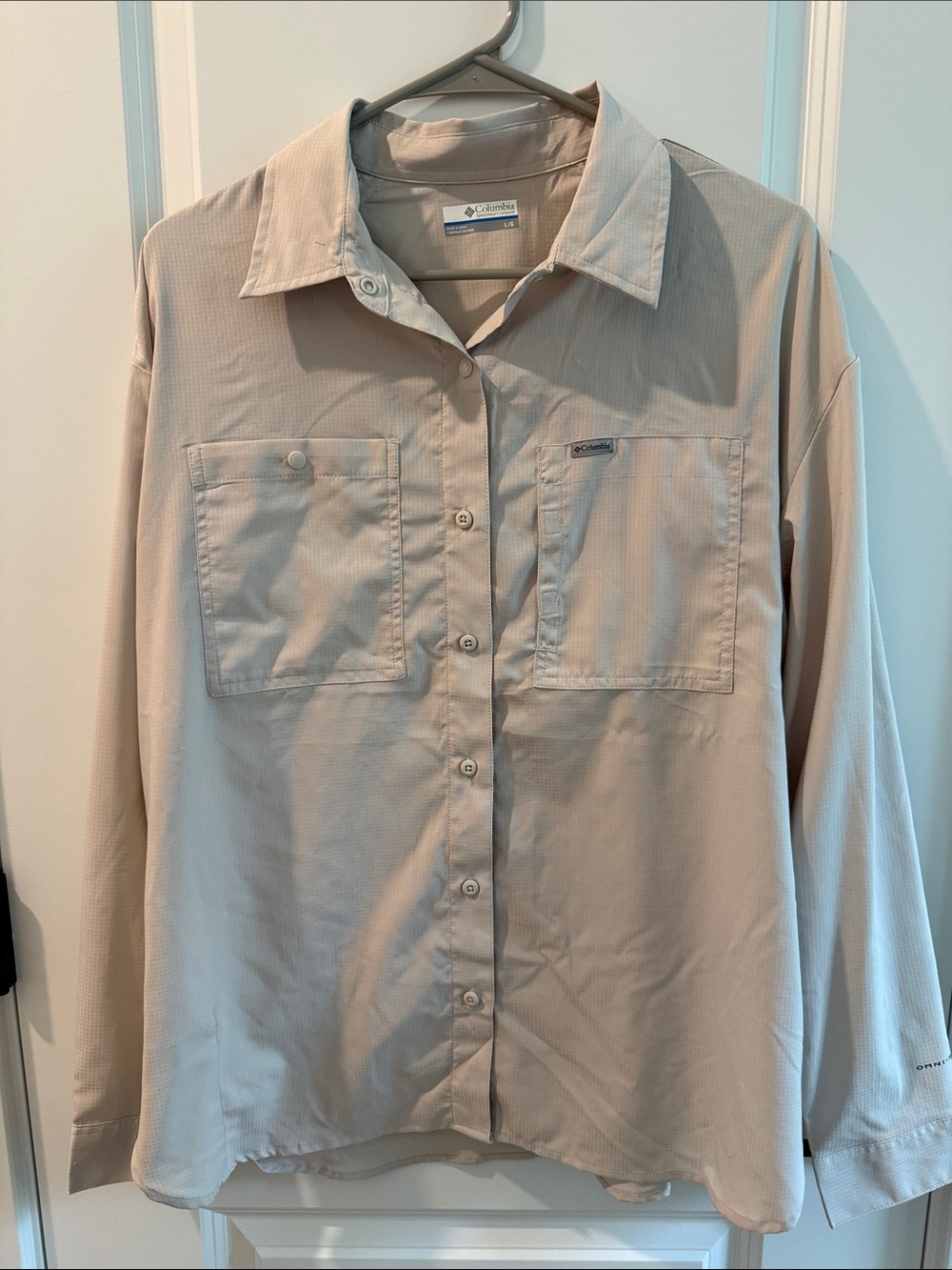 Columbia Button-Down Shirt in Light Beige